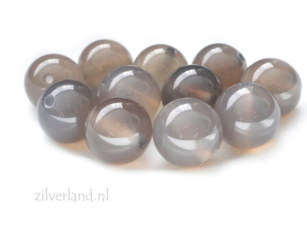 12mm Grijze Agaat Edelsteen Kraal