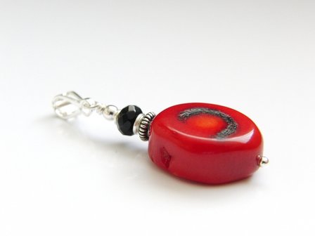 Sterling Zilveren Hanger met Koraal