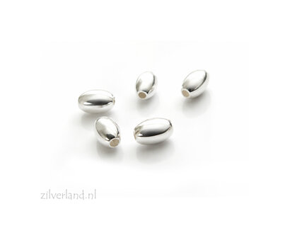 10 Stuks 4,5mm Sterling Zilveren Kralen- Ovaal