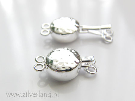 Sterling Zilveren Bakslot Gehamerd- 2 Rij