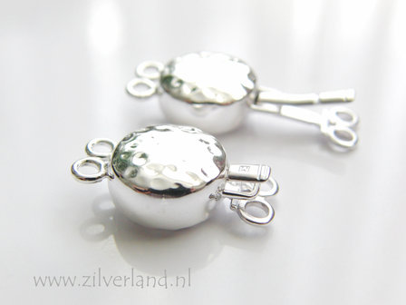 Sterling Zilveren Bakslot Gehamerd- 2 Rij