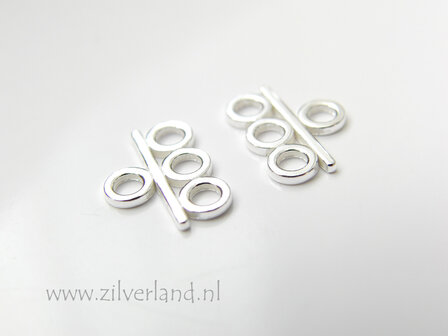 2 Stuks Sterling Zilveren Connector- 3 Oogjes
