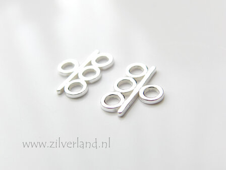 2 Stuks Sterling Zilveren Connector- 3 Oogjes