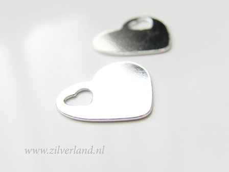 1 Stuk Sterling Zilveren Hanger- Hart