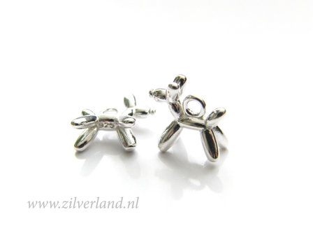1 Stuk Sterling Zilveren Hanger- Ballonfiguur Hond