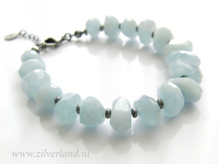 Handgemaakte Zilveren Armband met Aquamarijn