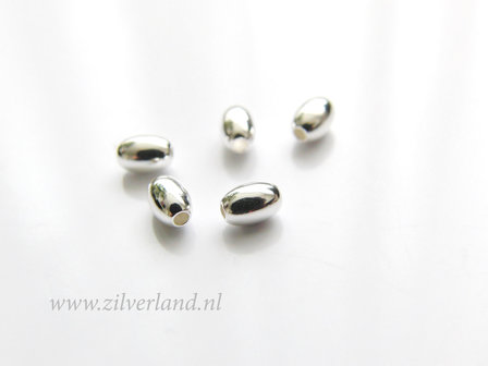 10 Stuks 4,5mm Sterling Zilveren Kralen- Ovaal