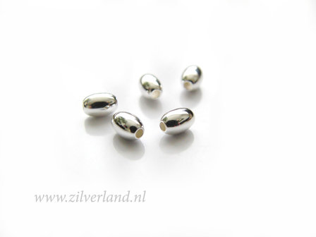 10 Stuks 4,5mm Sterling Zilveren Kralen- Ovaal