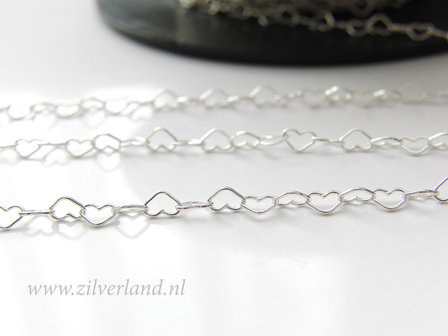1 Meter Sterling Zilveren Jasseron- Hartjes