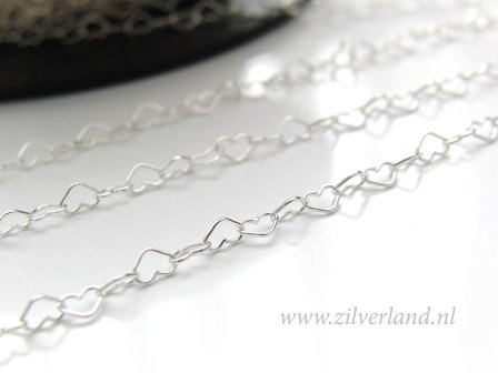 1 Meter Sterling Zilveren Jasseron- Hartjes