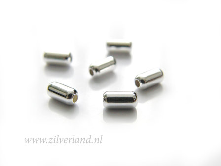 10 Stuks 6mm Sterling Zilveren Kralen- Cilindervorm