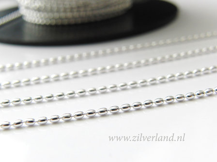 1 Meter Sterling Zilveren Balletjesketting- Ovaal