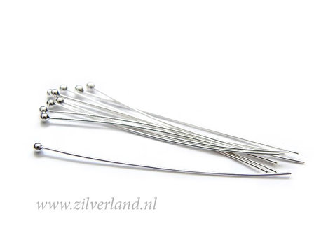 10 Stuks 0,40mm x 5,0cm Sterling Zilveren Nietstiften
