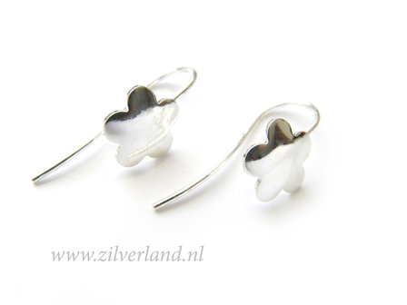 Sterling Zilveren Oorhaken- Bloem