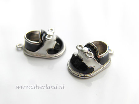 Sterling Zilveren Hanger- Schoentje Ge&euml;mailleerd