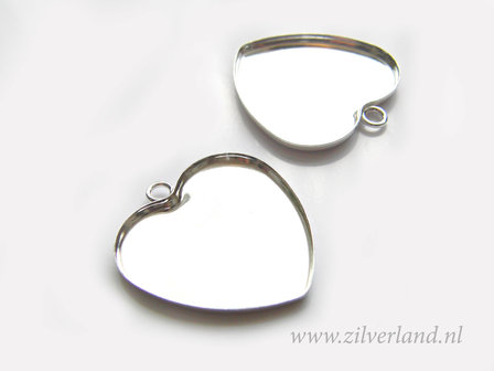 Sterling Zilveren Hanger voor UV Hars/Resin- Hart