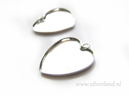 Sterling Zilveren Hanger voor UV Hars/Resin- Hart