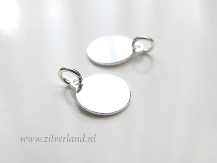 9mm-0,60mm Sterling Zilveren Hanger, Sieraden Bedel, Logo Bedel- Rond