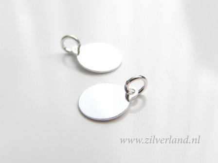 9mm-0,40mm Sterling Zilveren Hanger, Logo Bedel, Sieraden Bedel- Rond