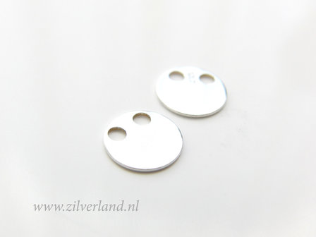 9mm Sterling Zilveren Hanger- Rond 2 Gats
