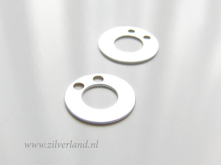 13mm Sterling Zilveren Hanger- Cirkel 2 Gats