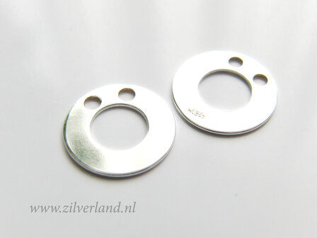 13mm Sterling Zilveren Hanger- Cirkel 2 Gats