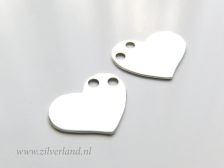 Sterling Zilveren Hanger- Hart 2 Gats