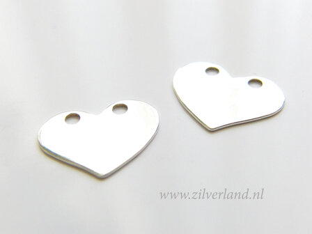 Sterling Zilveren Hanger- Hart 2 Gats