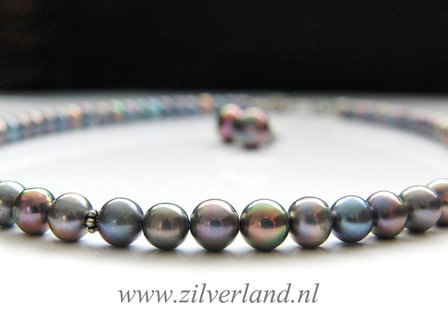 Gereserveerd, Set- Ketting, Armband en Oorstekers met Zoetwaterparels