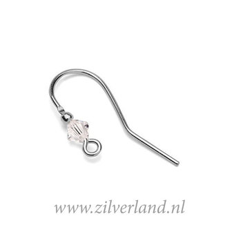 Sterling Zilveren Oorbelhaken met Swarovski Kristallen