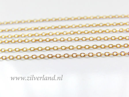 1 Meter Sterling Zilveren Jasseron- Anker Verguld