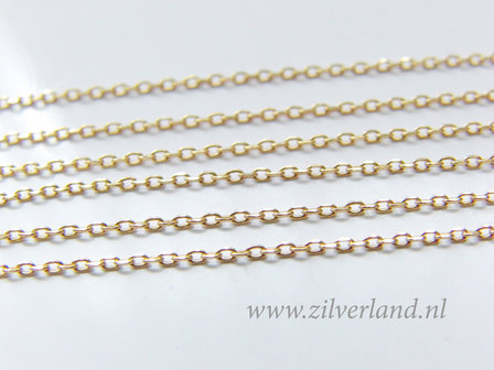 1 Meter Sterling Zilveren Jasseron- Anker Verguld