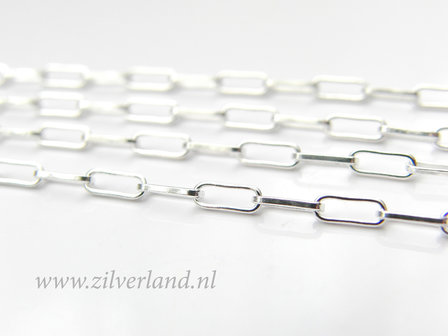 1 Meter Sterling Zilveren Jasseron- Rolo Rechthoek