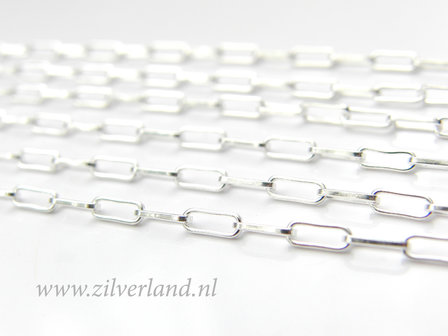 1 Meter Sterling Zilveren Jasseron- Rolo Rechthoek