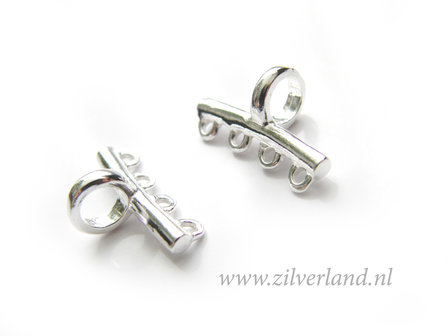 2 Stuks Sterling Zilveren Connector- 4 Oogjes