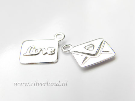 1 Stuk Sterling Zilveren Bedel- Love Letter