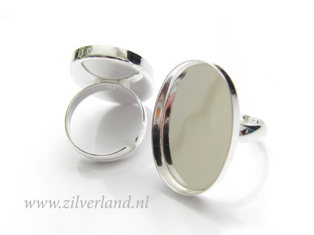 Sterling Zilveren Ring voor UV Hars/Resin of Cabochons- Ovaal