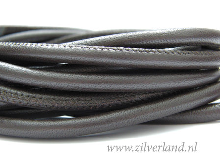 20cm Gestikt 6mm Nappa Leerkoord- Donkerbruin
