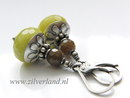 Edelstenen Oorbellen met Jade en Agaat