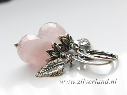 Handgemaakte Edelstenen Oorbellen met Rozenkwarts