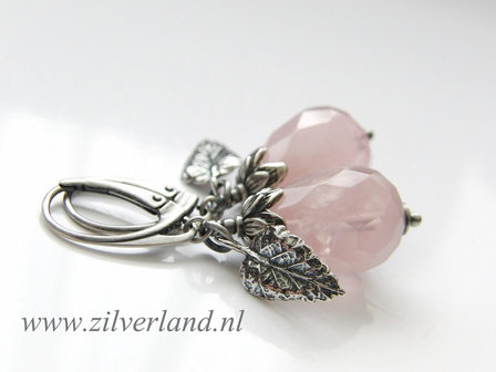 Handgemaakte Edelstenen Oorbellen met Rozenkwarts