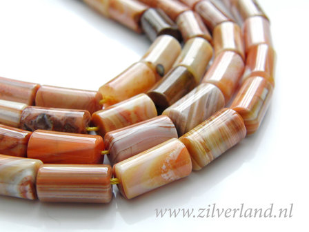 8x16mm Rode Botswana Agaat- Cilinder