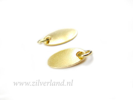 Sterling Zilveren Graveerplaatje, Logo Bedel, Sieraden Bedel, Naamlabel- Verguld