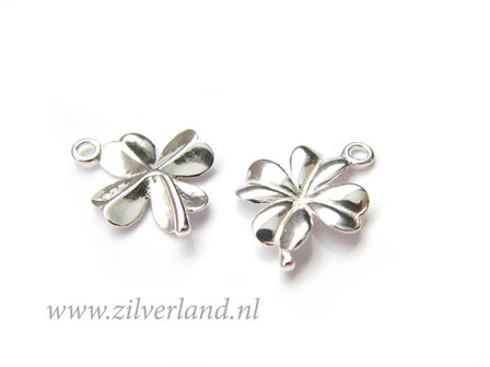 1 Stuk Sterling Zilveren Hanger- Klavertje Vier