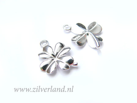 1 Stuk Sterling Zilveren Hanger- Klavertje Vier
