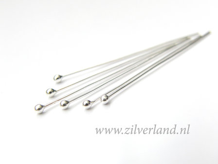 10 Stuks 0,65mm x 4,0cm Sterling Zilveren Nietstiften
