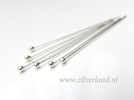 10 Stuks 0,65mm x 4,0cm Sterling Zilveren Nietstiften