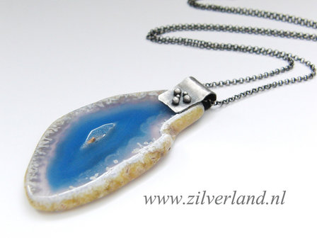 Zilveren Ketting met Agaat Hanger &quot;Out of Space&quot;