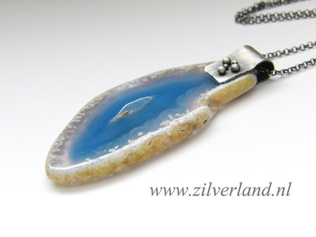 Zilveren Ketting met Agaat Hanger &quot;Out of Space&quot;