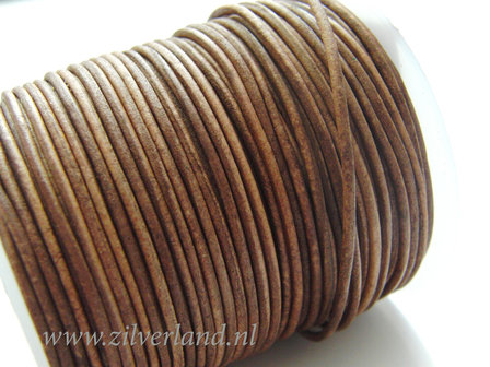 1 Meter Rond 1,5mm Leerkoord- Cognac